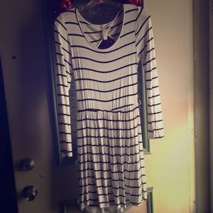 soft striped long sleeve dress